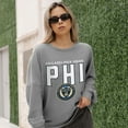 thumbnail image 7 of Women's Gameday Couture  Gray Philadelphia Union Oversized Pure Motion Corded Sweatshirt, 7 of 7