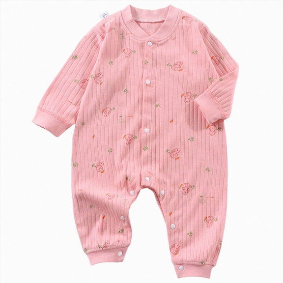 KPOPLK Baby Footless Pajamas Boys Girls Button Down Bodysuit Pjs Sleep 'N Play Romper Pjs for 0 3 6 9 12 18 Months Size 12-18 Months