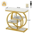 thumbnail image 4 of Tribesigns 4-Tier End Table for Living Room, Wood Narrow Side Table for Bedroom, White&Gold, 4 of 8