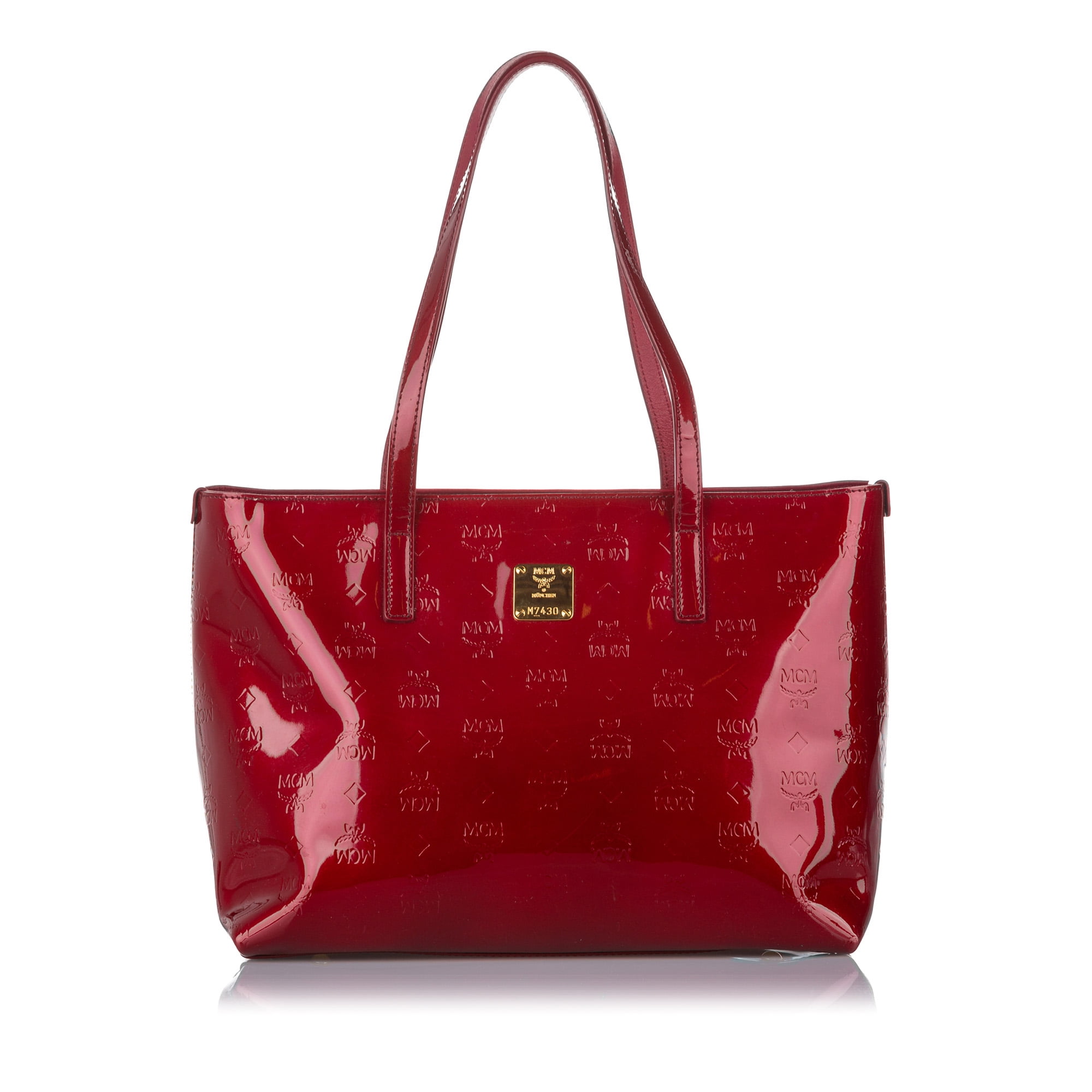 Red MCM Visetos Tote Bag Pre-Owned Authenticated Kuwait