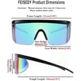 thumbnail image 3 of FEISEDY Oversized Mirror Shield Sport Sunglasses Flat Top One Piece Futuristic Men Women B2522, 3 of 15