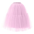 thumbnail image 2 of EINCcm Tulle Skirts for Women Knee Midi Tutu Skirts High Waist Elastic Flowy Skirt Mesh Layered Ballet Skirt, 2 of 3