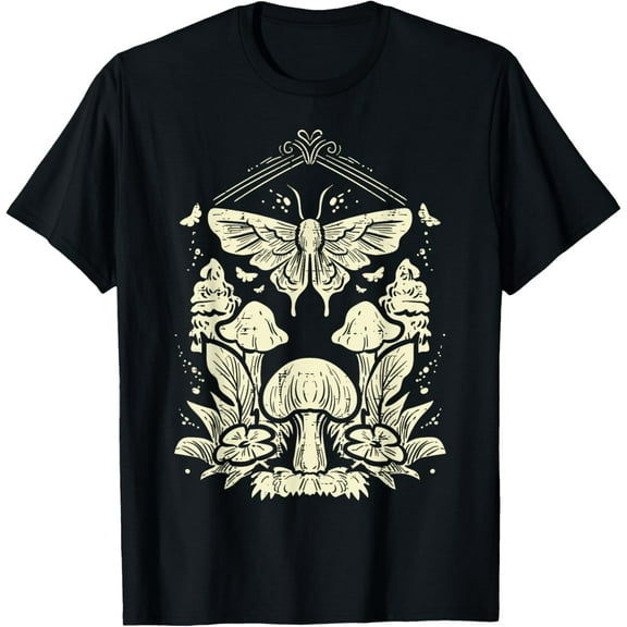 Moth Mushrooms Fairycore Fairy Grunge Nature Women Girls Kid T-Shirt
