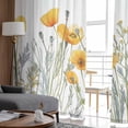 thumbnail image 4 of Yellow Spring Floral Semi Sheer Curtains 72 Inch Length 2 Panels Set, Watercolor Summer Botanical Sheer Kitchen Curtain Privacy Voile Window Curtain for Living Room Bedroom Rod Pocket Drapes, 4 of 7