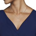 thumbnail image 3 of Jewelili 14K Rose Gold Over Sterling Silver with Parent and Children Family Drop Pendant Necklace, 18" Cable Chain, 3 of 5