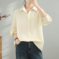 thumbnail image 1 of Heisall Womens Spring Autumn Cotton Shirts Casual Blouses Loose Round Neck Tops Layering Vests Inner Wear Outerwear, 1 of 8