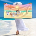 thumbnail image 5 of Masiiu Bluey Print Silver Fox Velvet Beach Towel, Soft Towel for Beach, Swimming, and Travel, 27.5x55in, 5 of 6