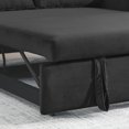 thumbnail image 3 of 3 in 1 Convertible Sleeper Sofa Bed, 55" Modern Convertible Sofa Bed with 2 Detachable Arm Pockets,Velvet Pull Out Couch with Pull Out Bed for Living Room Furniture,Black, 3 of 7
