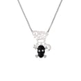 thumbnail image 2 of Delight Jewelry Silvertone Large Black Resin Skull with Clear Crystals Silvertone Dream Big Pendant Necklace, 25", 2 of 4