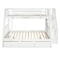 thumbnail image 4 of Twin-Over-Full Bunk Bed with Drawers,Ladder and Storage Staircase, White, 4 of 9