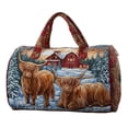 thumbnail image 2 of Cow Quilted Travel Bag for Women,Portable Polyester Weekender Duffel,Water Resistant Overnight Shoulder Tote,Embroidered Handbag with Multiple Pockets for Travel,Weekend Getaway or Daily Use, 2 of 6