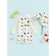 thumbnail image 6 of Loicainy Baby Toddler Boy Swimwear Set, 3 6 12 24 Months 2T 3T Whale Print Long Sleeve Rash Guard Swimsuit Sun Hat Toddler Bathing Suit Outfit, 6 of 9