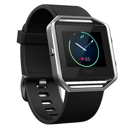 Fitbit Blaze Wireless Smart Fitness Watch Wireless Activity Tracker with Heart Rate Monitor, Black, Large (Max Wrist size 8.1'')