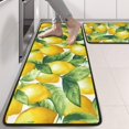 thumbnail image 2 of Kitchen Rugs Sets Of 2,Yellow Lemon Fruit Leaves White Pattern Anti Fatigue Kitchen Mat Rugs Non Slip Washable,Decorative Kitchen Floor Mats for Kitchen,Sink,Laundry,17"x47"+17"x47", 2 of 5