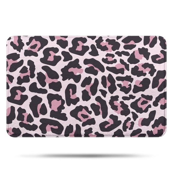 Pink and Black Of Leopard Print Bathroom Rugs Mat,Non Slip Microfiber Bathroom Rug,Rubber Backing,Soft Bathroom Mats for Bathroom Floor,Tub and Shower,17x27in(43x68cm)