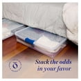 56Quart Underbed Bin Containers, Secure Clear Plastic Under the Bed