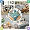 thumbnail image 4 of Blue Gold Marble Pattern Square Tablecloth,Waterproof Square Table Cover,Wipeable Spillproof Washable Table Cover for Home Kitchen Party Decor 42"X42"(107x107cm), 4 of 6