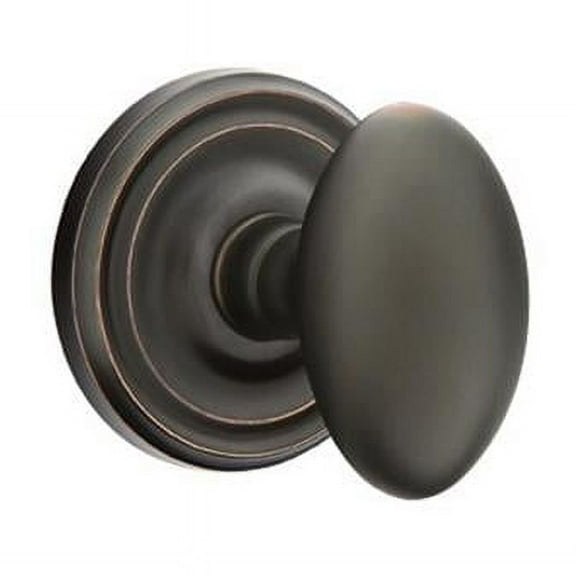 Emtek 8100EUS10B Egg Knob Passage with Regular Rose, Oil Rubbed Bronze