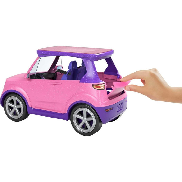fløjl motor genstand Barbie Big City Big Dreams Vehicle, Transforming Pink & Purple Car with  Drum Kit & Accessories - Walmart.com