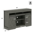 thumbnail image 6 of CozyHome Farmhouse TV Stand With Storage, Sliding Bar Door Cabinet TV Storage Cabinet Sideboard, Dark Gray, 6 of 9