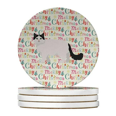 

Carolines Treasures WDK2613RCS4 4 x 4 in. Unisex Ragamuffin No.1 Cat Christmas Large Sandstone Coasters - Pack of 4