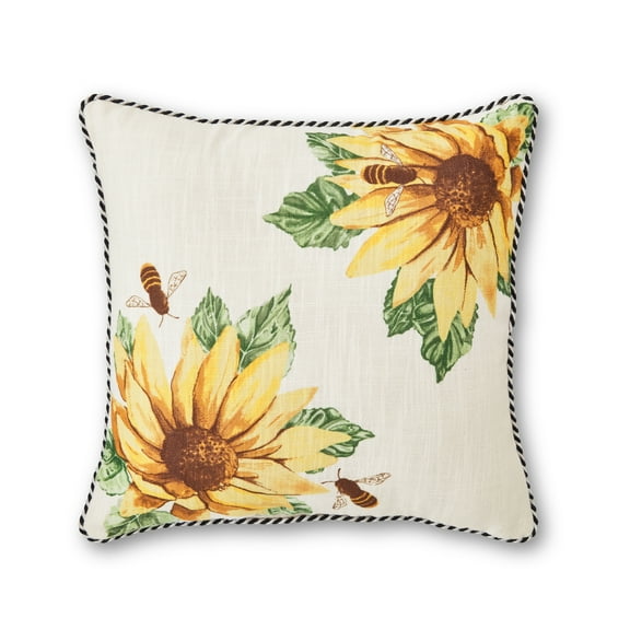 Better Homes & Gardens 18" x 18" Sunflower Outdoor Pillow