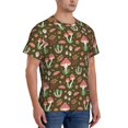 thumbnail image 2 of Bixox Men's Mushrooms and Autumn Printed Short Sleeve Skinny Athletic T-Shirt, 2 of 6