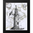 thumbnail image 2 of Fab Funky 12x14 Black Modern Framed Museum Art Print Titled - Winstanley Eddystone Lighthouse, 2 of 5