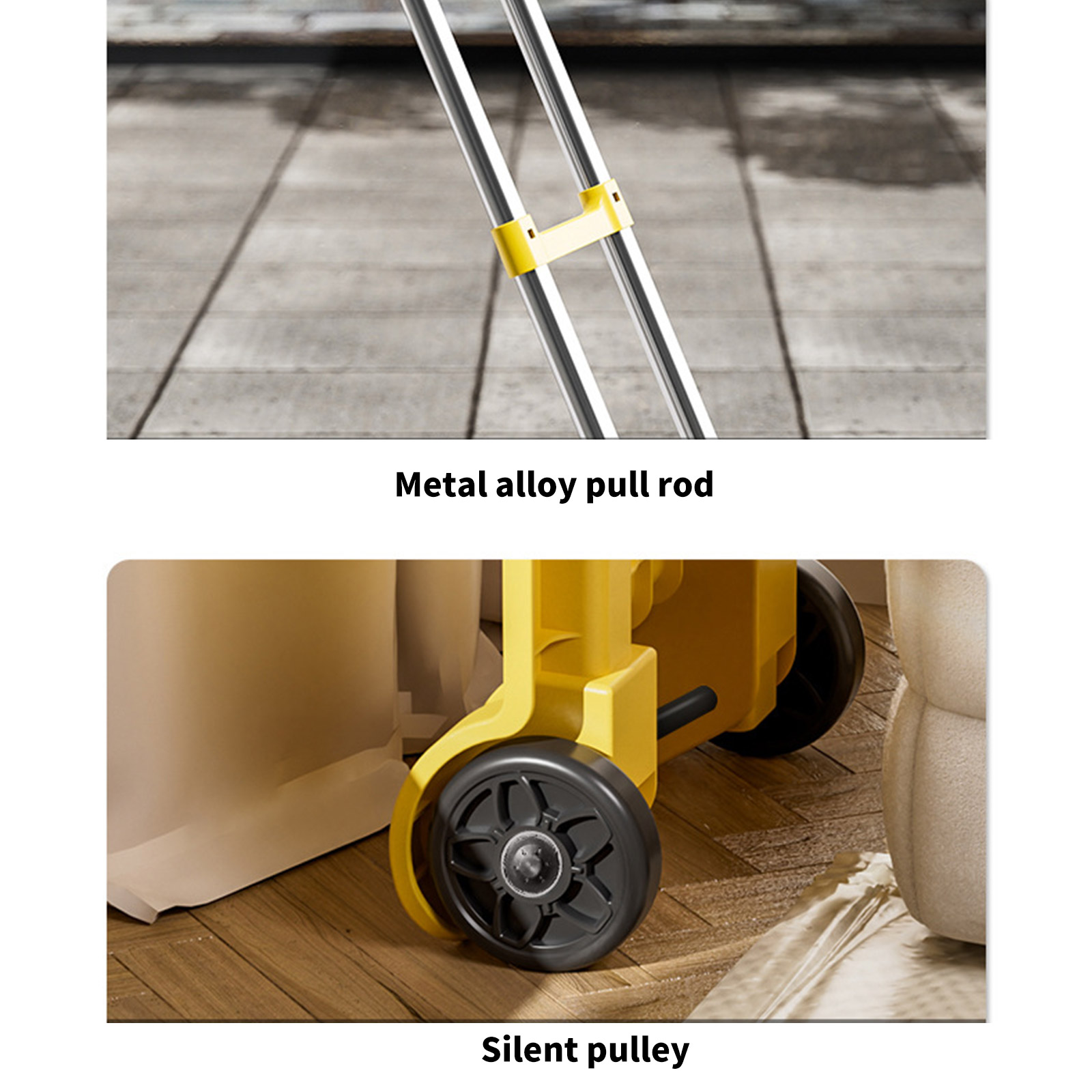 Light Weight Aluminum Folding Hand Truck Portable Cart Trolley Suitable for Easy Storage and Transport, Travel Shopping