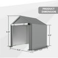 thumbnail image 4 of 6x6 ft Outdoor Storage Shelter Shed, Portable Garage Tent with Roll-up Doors Shelter for Garden Tool, Lawn Mower, Motorcycleand, Bike - Gray, 4 of 8