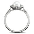 thumbnail image 2 of Freshwater Pearl and Diamond Halo Ring 14k White Gold 5.50-6mm 0.33ct, 2 of 4