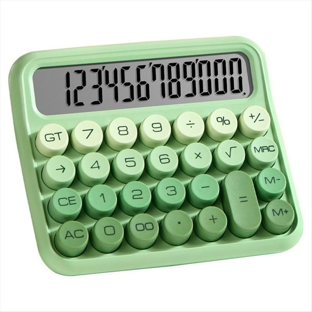 Calculadora de Escritorio de 12 Dígitos, Diseño de Interruptor Mecánico, Calculadora de Botones Grandes con Pantalla LCD Grande, Verde Degradado
