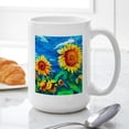 thumbnail image 6 of CafePress - Sunflowers Painting Mugs - 15 oz Ceramic Large White Novelty Mug, 6 of 6