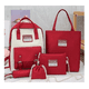 thumbnail image 2 of Set de 5 Mochilas y Bolsas Escolares Rojo Malubero Malu1271, 2 of 2