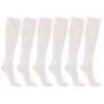 thumbnail image 1 of Queen Size Trouser Socks for Women, 6 Pairs Plus Stretchy Opaque Knee High Dress Sock (White), 1 of 2