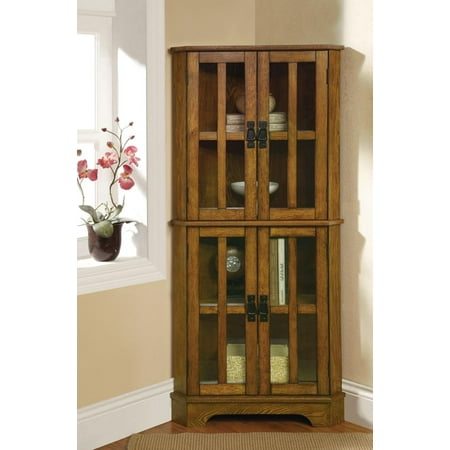Traditional Warm Brown Curio Cabinet