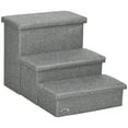 thumbnail image 1 of PawHut Escaliers pour Animaux, Marches à 3 Niveaux pour Lit Haut avec Boîte de Rangement, 1 of 10