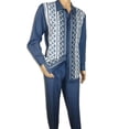 thumbnail image 6 of Men Silversilk 2pc Fancy walking leisure suit Italian woven knits 14010 Blue, 6 of 8