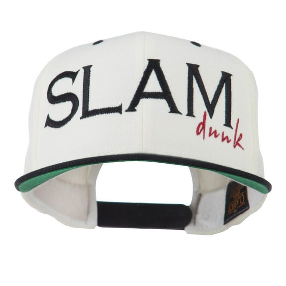 Slam Dunk Embroidered Flat Bill Cap - Natural Black OSFM