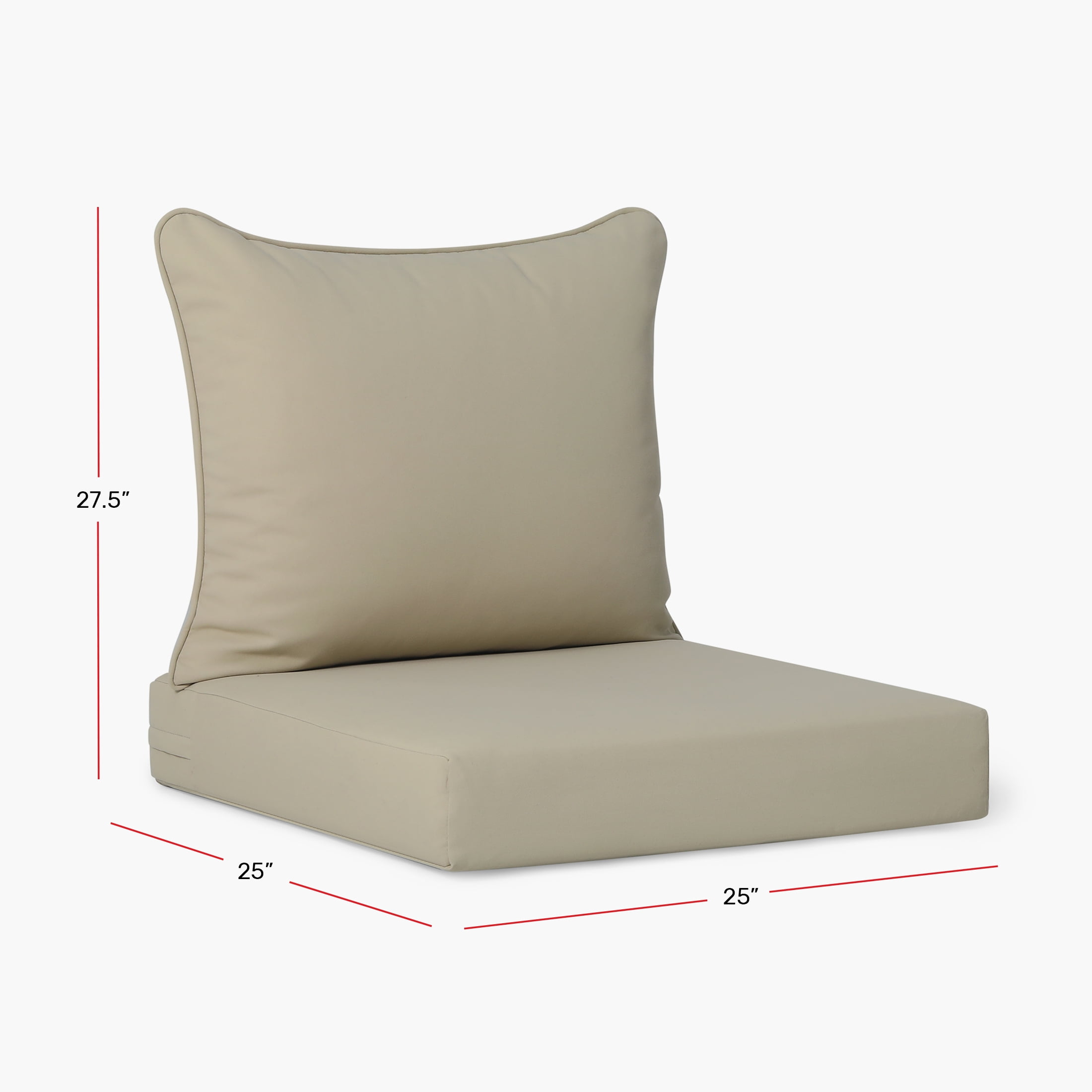 Costaelm Harmony Outdoor 2-Piece Deep Set Patio Seat Back Chair Cushions, 25 x 25, Green