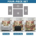 thumbnail image 6 of Xoenoiee Hummingbird Flower Print Recliner Chair Cover Jacquard Chair Covers 4 Piece Recliner Sofa Slipcover with Elastic Bottom, Recliner Protector with Pocket for Recliners, 6 of 7
