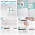 thumbnail image 5 of No Hook Shower Curtain, Mint Green Shower Curtains for Bathroom with See Through Top Window, Farmhouse Vintage Teal Solid Color Modern Waterproof & Washable Bath Curtain Small Stall 36"x78", 5 of 9