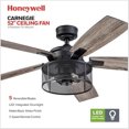 thumbnail image 2 of Honeywell Carnegie Ceiling Fan, Quiet Motor and Remote Control, 52", Matte Black, 2 of 12