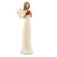 thumbnail image 1 of Figura de ángel de resina pintada a mano con un corazón y alas. Recuerdo de condolencias para bodas, cumpleaños y Navidad., 1 of 8