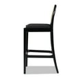 thumbnail image 3 of Panama 30.5" Curved Back Cane Rattan Set of 2 Bar Stools in Ebony Black Boucle, 3 of 8