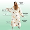 thumbnail image 5 of (3 pack) Cozy Comfort Ovesized Wearable Blanket Hoodie, Long Sherpa Fleece Blanket Sweatshirt, with Warm Big Hood, Side Split and Belt, Black, Standard Adult, 5 of 7