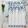 thumbnail image 3 of Blue Roses Shower Curtain Set, Waterproof Shower Curtains for Bathroom, Spring Floral Elegant Pastoral Flowers Botanical Washable Fabric Bath Curtain for Bathtub Decoration with Hooks 60x72 Inches, 3 of 9