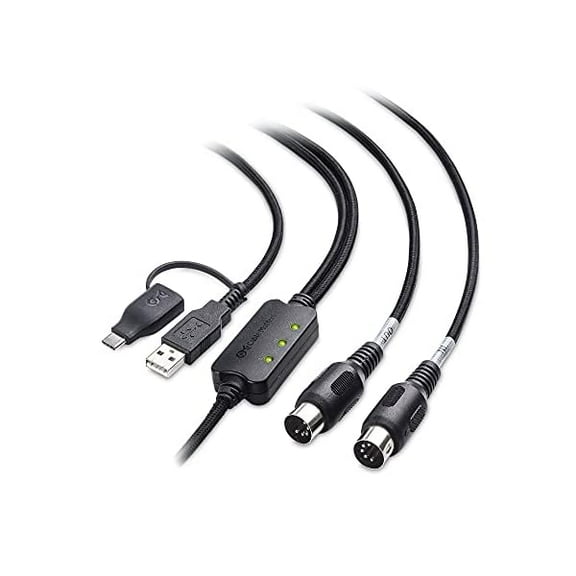 YJJSKEJI MIDI to USB Cable 6.6 ft / 2m (USB MIDI Cable, MIDI to USB C Cable) in Black, Does NOT Support SysEx