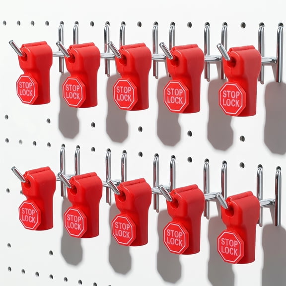 MEIBUTYUP Security Display Hook Locks Red Plastic Lightweight for Shop 10Pcs