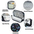 thumbnail image 4 of Pencil Bag with Magnetic Foldable Base Large Capacity Stand-Up Pencil Case Durable Nylon Pen Pouch Blue-purple and Cyan Butterflies, 4 of 7